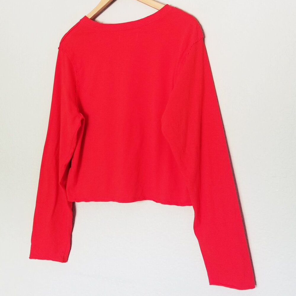 We The Free Red Cropped Long Sleeve Tee - Picture 8 of 15